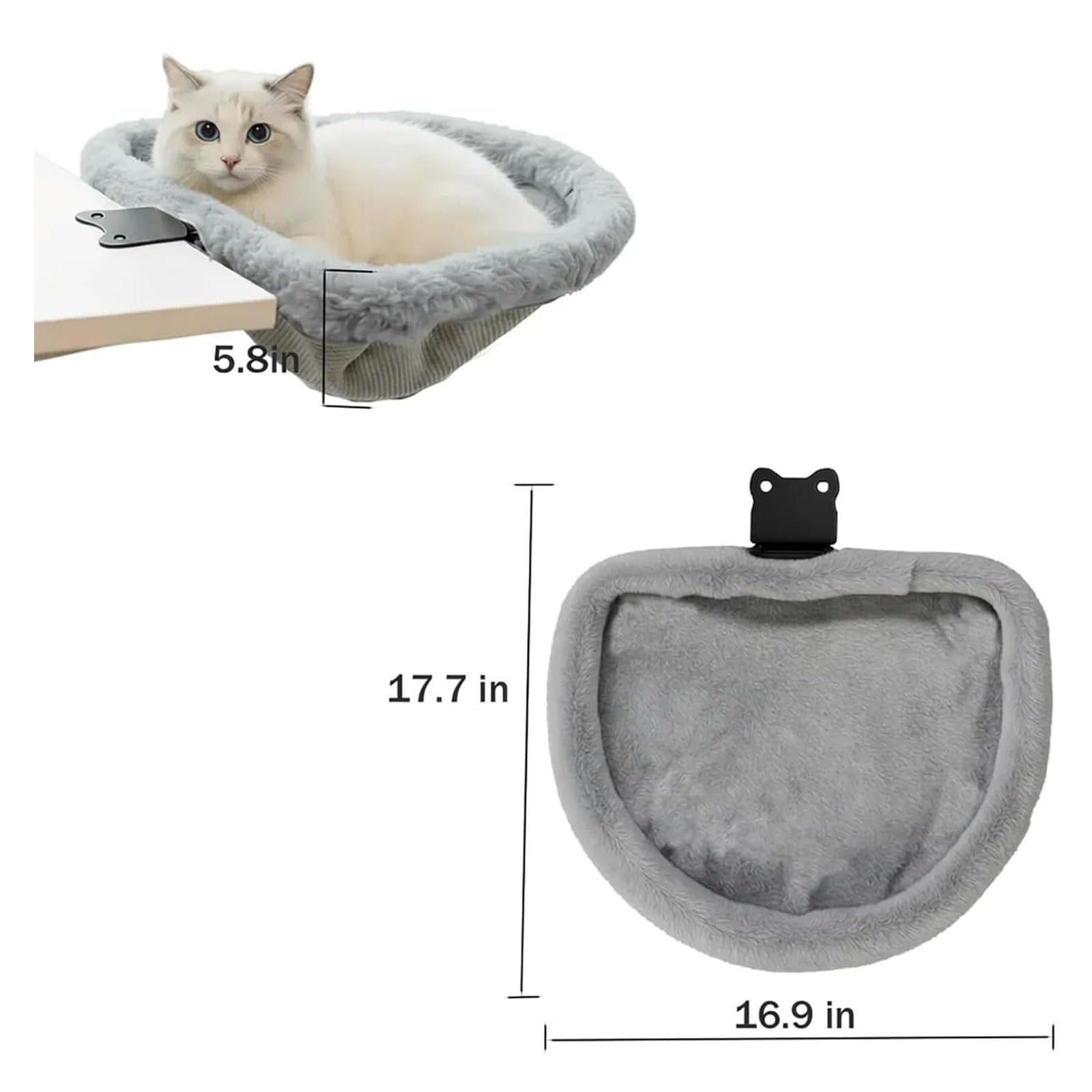 Sedile per gatti in tessuto con base con impugnatura per un posizionamento sicuro, per finestra e nido per gatti in tessuto morbido