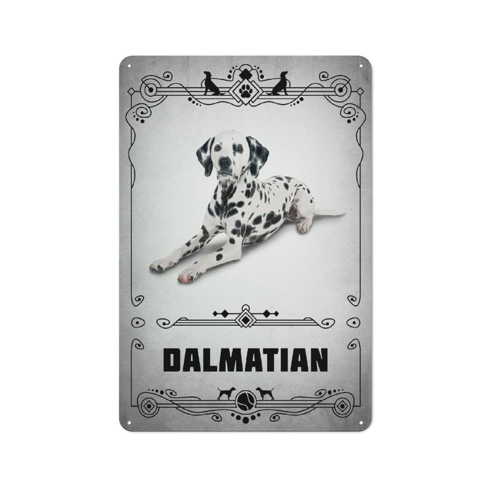 Metal Gift Sign with Dalmatian Design 30x20cm, Character Room Wall Plaque for Flat, Dorm Room, Lounge Or Cafe