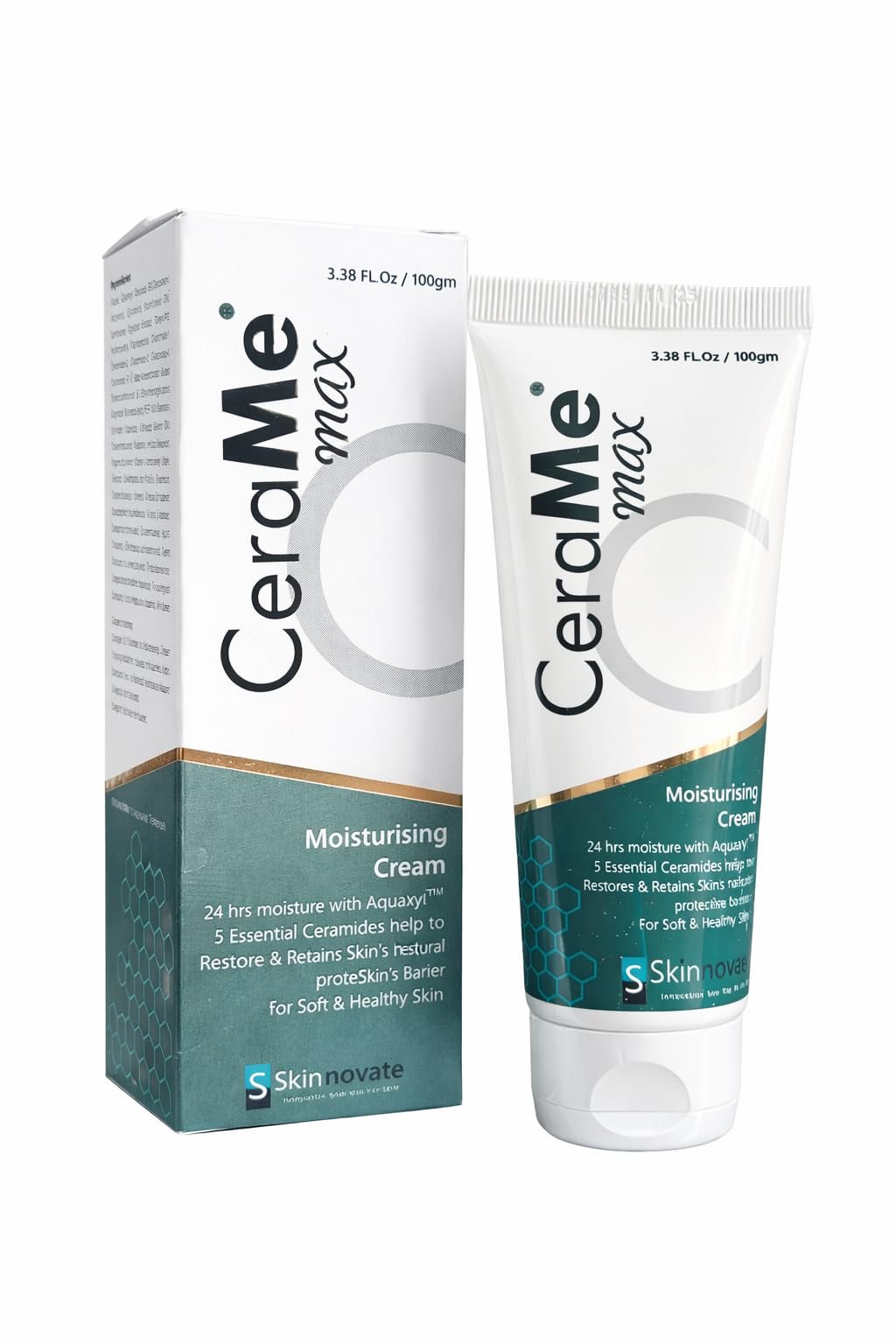 New CeraMe Max Moisturising Cream for All Skin Types | Face Moisturizer | Non-Greasy & Non-Sticky | With 5 Essential Ceramides, Aquaxyl, Hyaluronic Acid & Niacinamide | Non-Comedogenic (Pack of 1, 100gm)