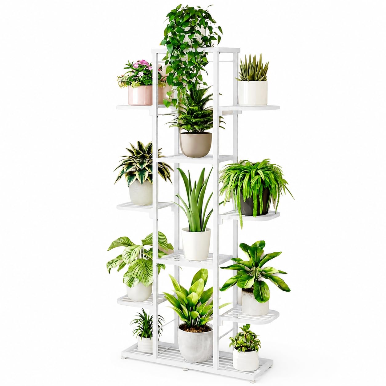 Litake Pflanzenregal Metall, 7 Ebenen Blumenständer für Innen & Außen