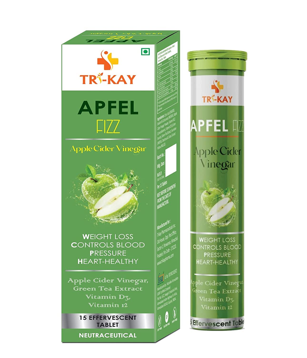 Yonomori Apfel Fizz Green Tea Extract + Vitamin D3 + Vitamin B12 Antioxidant Sun Protection