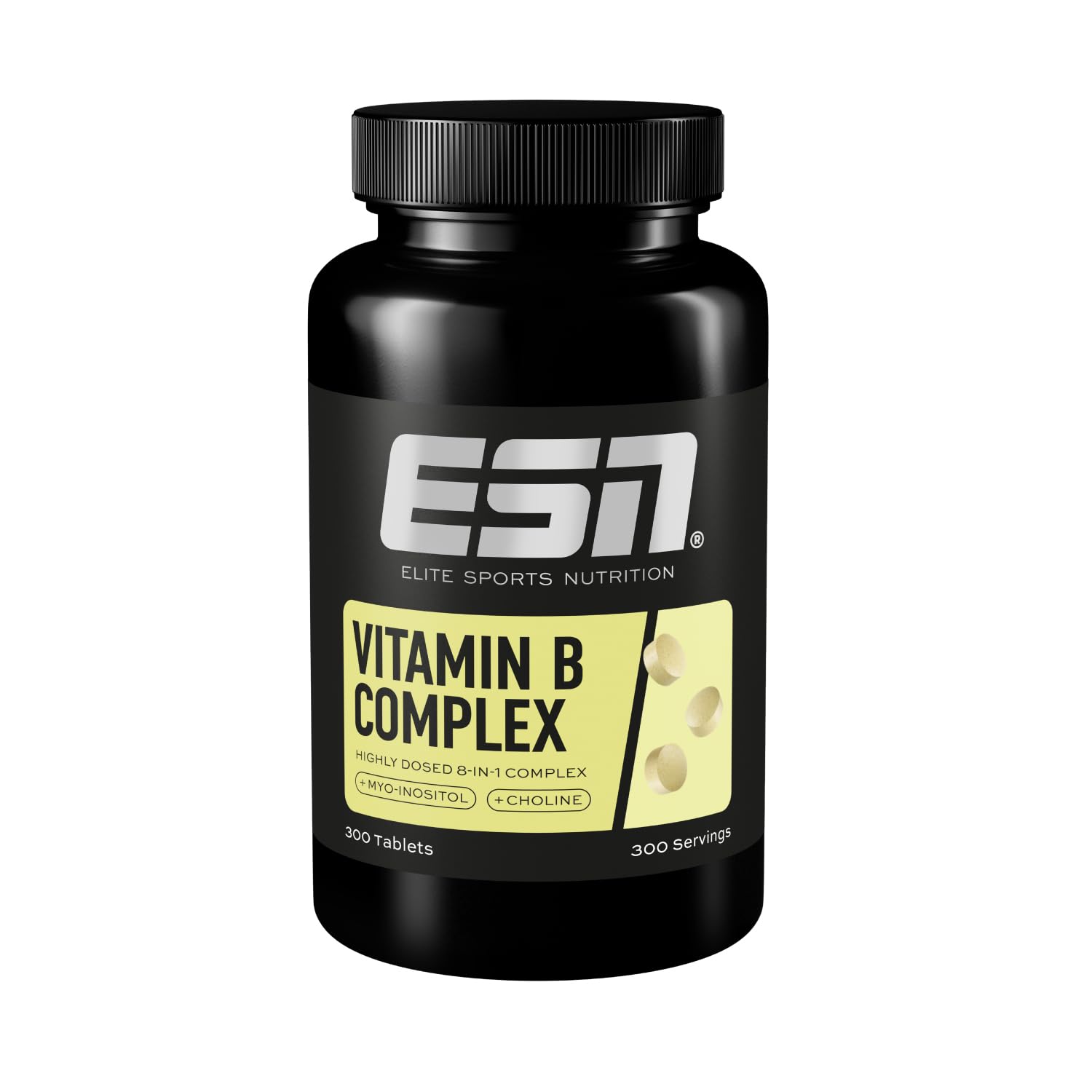 ESN Vitamin B Complex, 300 Tablets, 8-in-1 Complex, with myo-inositol and Choline, Vegan