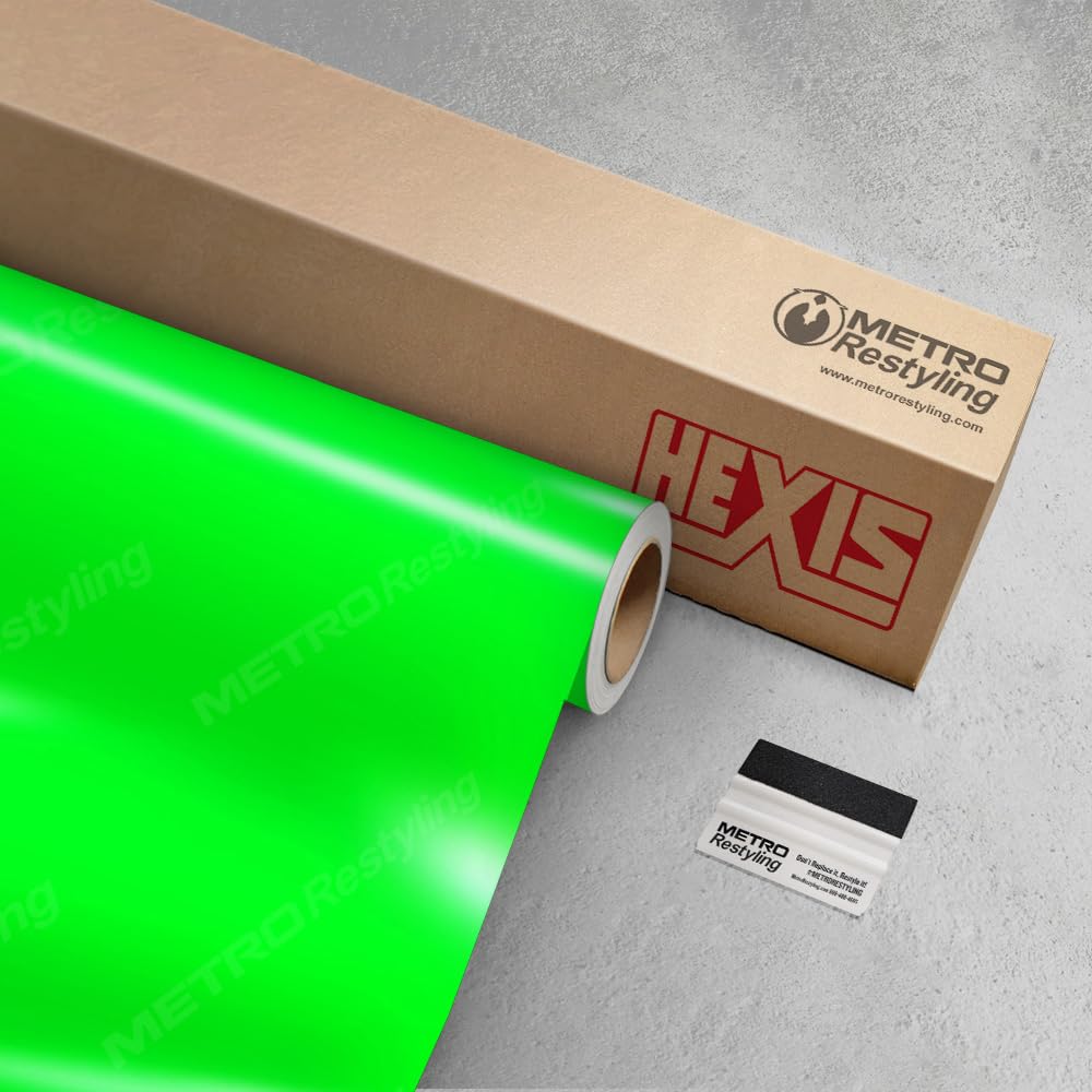 Amazon.com: HEXIS Fluorescent Neon Green Vinyl Wrap 5ft x