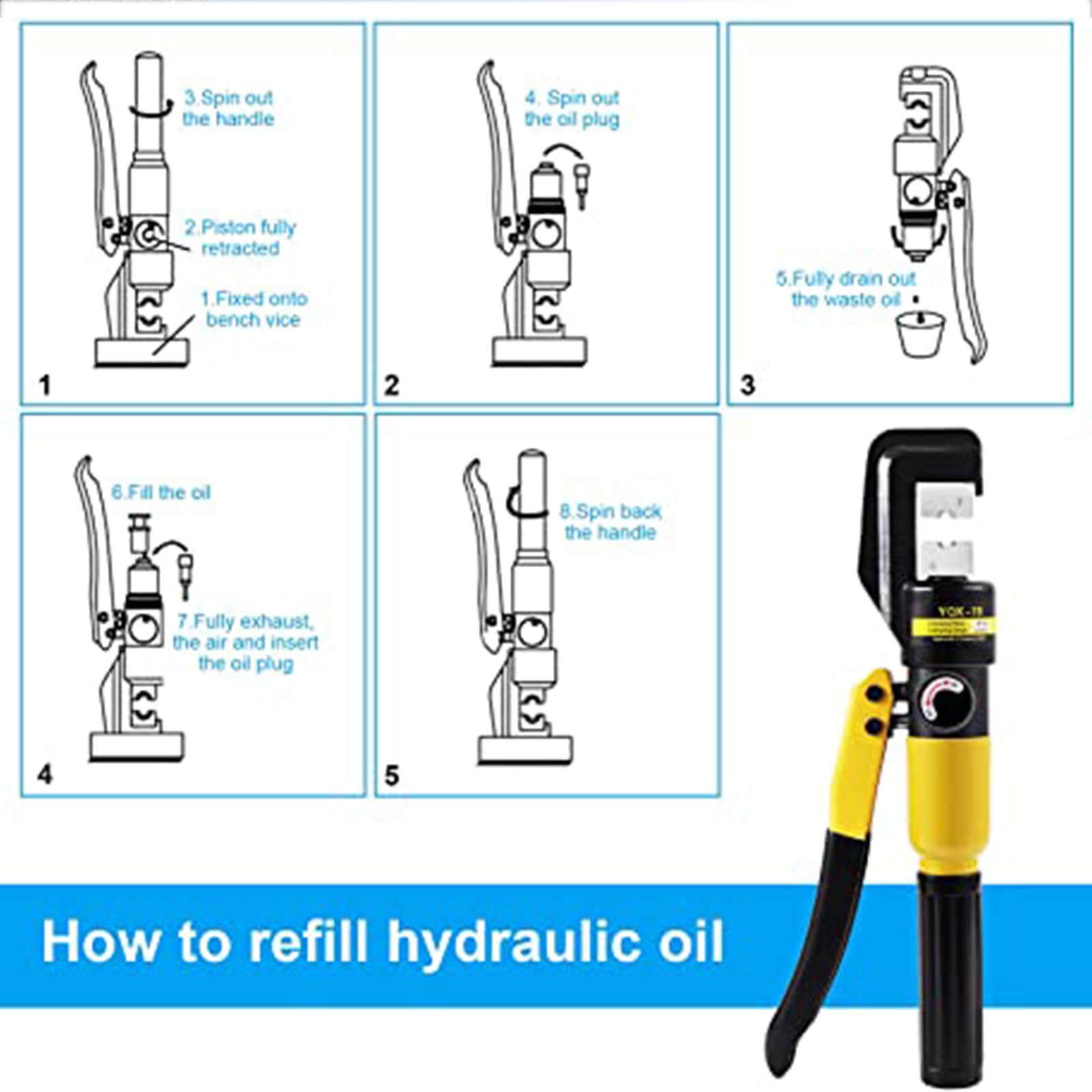 Hydrauliczne Narzędzie Do Zaciskania, Ręczne Zaciskarki Elektryczne, Szczypce Do Zaciskania Przewodów, Akumulatorowe Narzędzie Hydrauliczne Z Końcówką Przewodu Do 4-70 Mm²