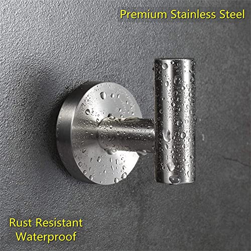 QNIIAED 4 Pcs Bathroom Towel Hook,Screw in Metal Coat Robe Hook SUS 304 Stainless Steel Heavy Duty Wall Door Hanger for Bathroom Kitchen Garage Home Hotel Office(Brushed Silver) - Image 4