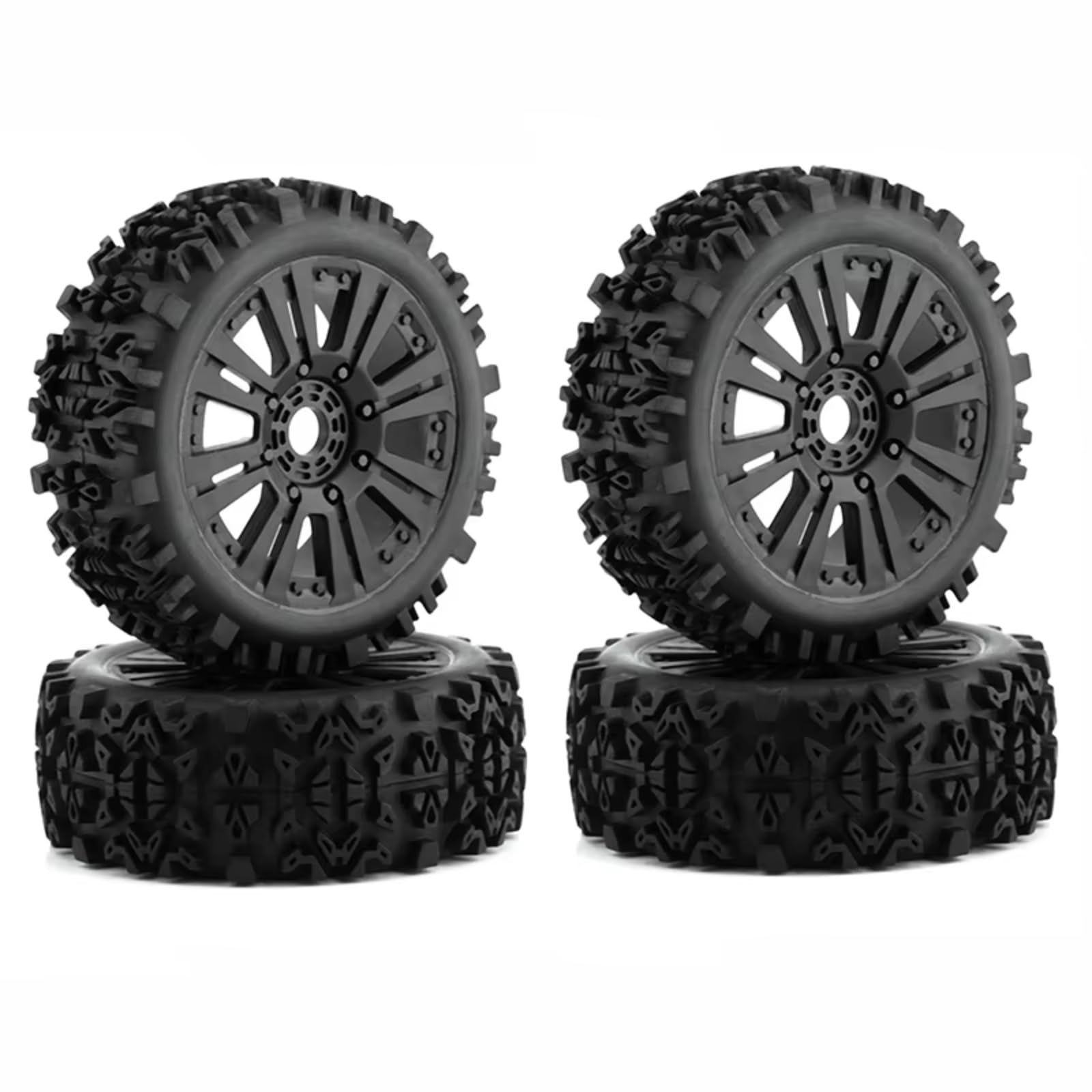 para HSP para Buggy para Racing 1/8 4 Uds Neumáticos Barra Pasta Pasador Pequeño Tuerca 17mm Medio Suave Largo Eje Reforzado para Alto Agarre Modelo RC Neumático
