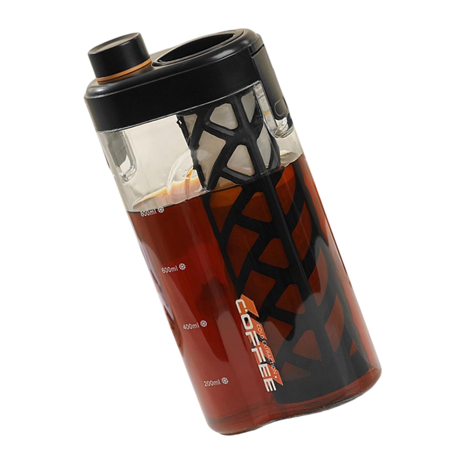 our fave See Through Cold Brew Pitcher with Ergonomic Oval Shape Stays Firm or Lies Flat in Refrigerator Without Shifting Adjustable Strength Coffee Container