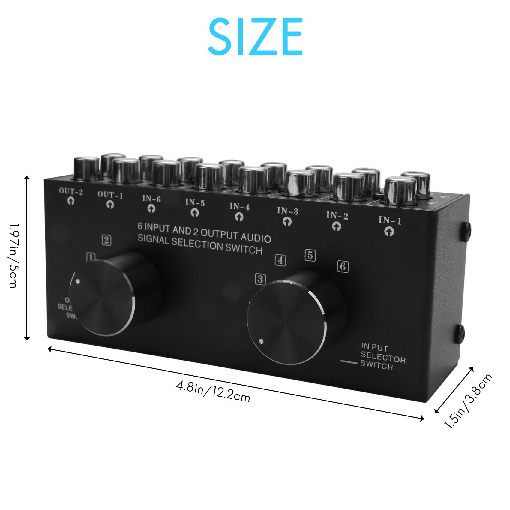 Conmutador 6 en 2 Salidas o 2 en 6 Salidas Conmutador de Altavoces Conmutador de SeleccióN de SeñAl de Fuente de Sonido EstéReo, Interfaz Adopta Interruptor Manual de DiseñO