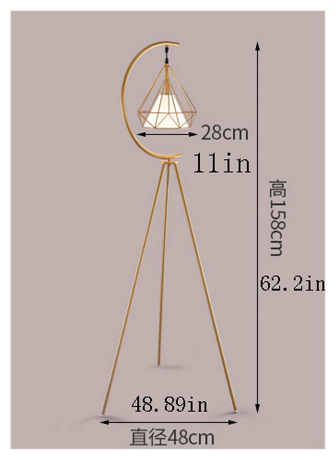 Stehlampe Wohnzimmer Nordic Modern Kupfer Goldene Dreieck LED Vertikale Stehleuchte Wohnzimmer Sofa Dekorative Lampe Schlafzimmer Nacht Leselampe Standleuchten/Stehlampen