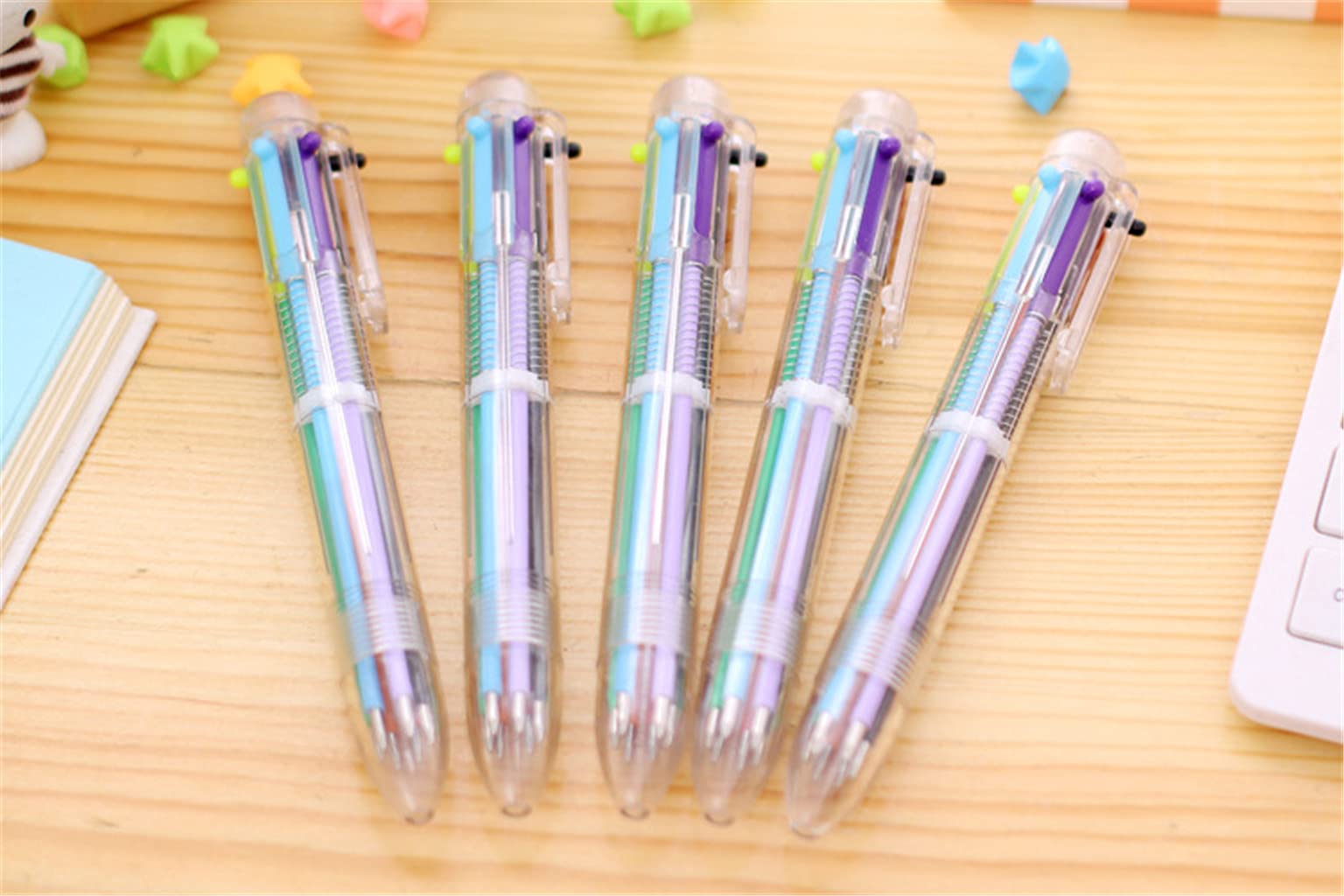 Snner 6-in-1 Kugelschreiber Mit Druckbleistift – 5 Farben, Leuchtende Tinte