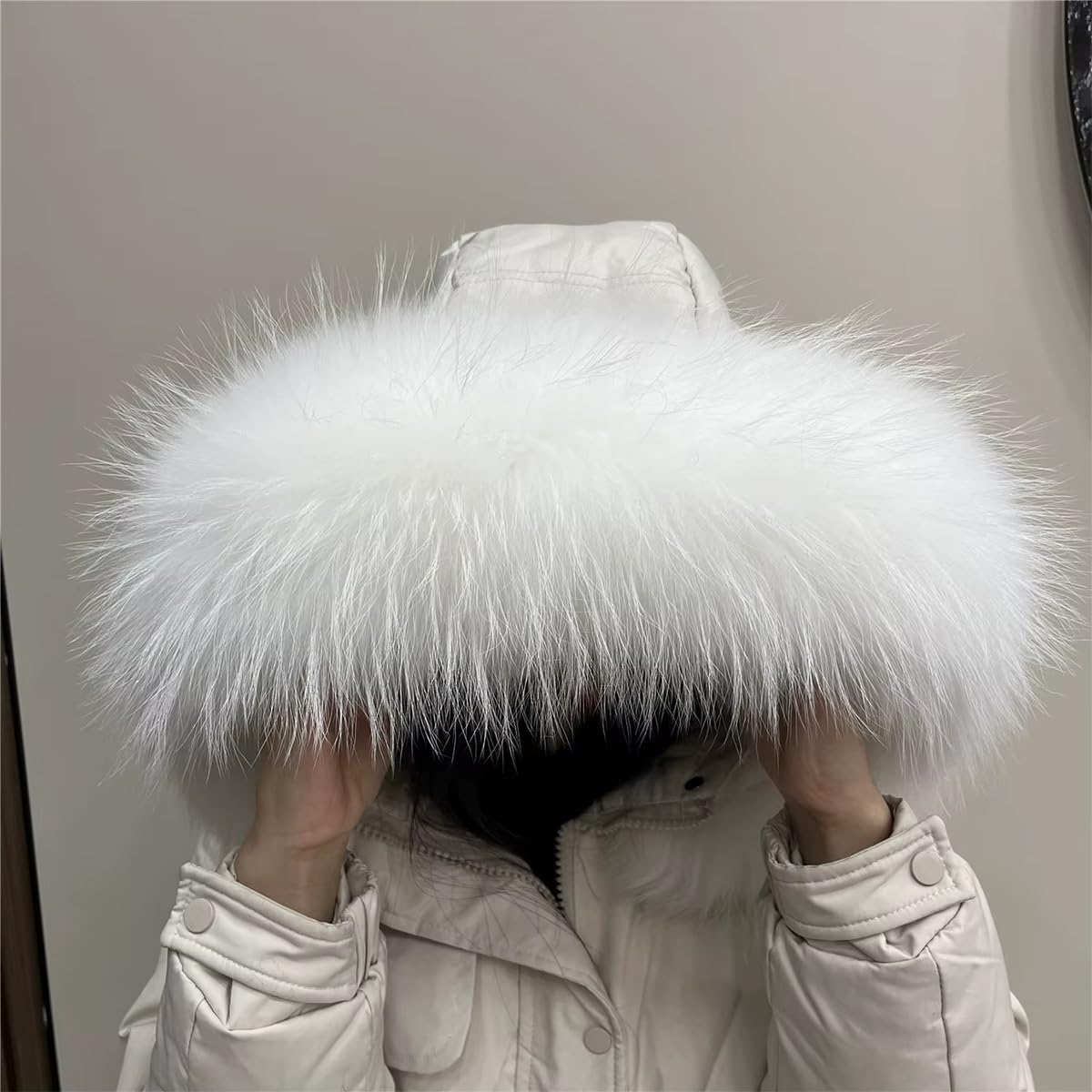Winter Unisex Faux Fur Scarves, Removable Neck Warmer Scarf Wrap Replacement for Jacket Coat Accessory image 2