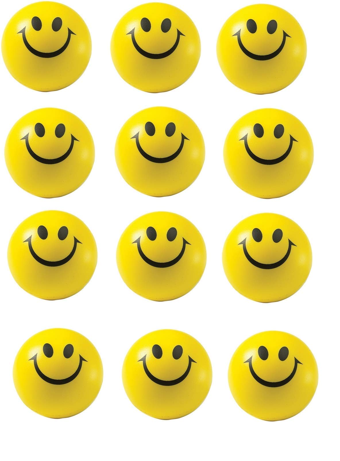 NV12 Collections Premium Pool Cute Happy Smiley Face Emoji Squeeze Sponge Stress Reliever Soft Smiley Ball for Kids, Face Stress Reliver Squeeze Soft Ball, Playing Balls (7 CM, Pack of 12)