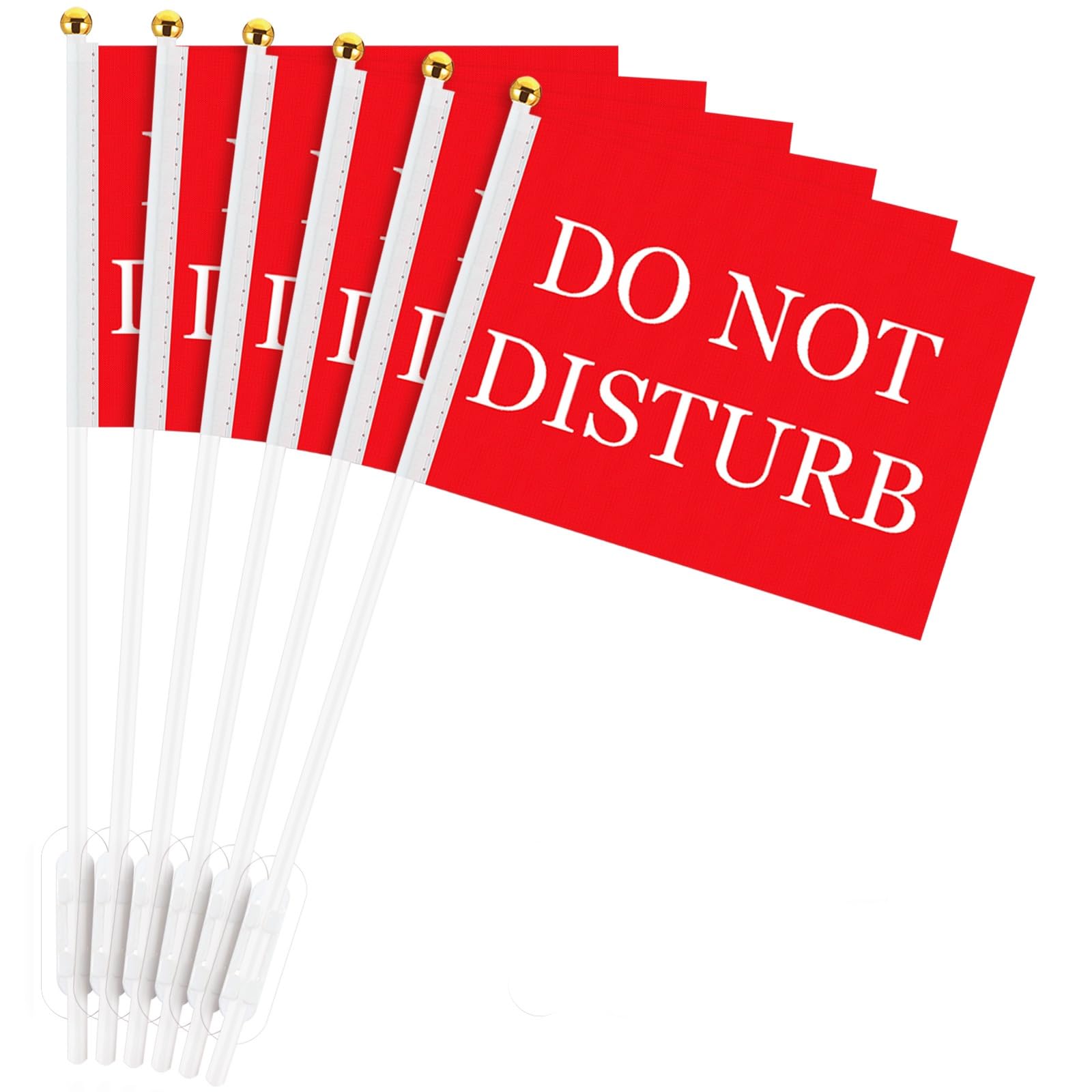 SmoothNovelty 6 Pack Double Sided Do Not Disturb Desk Sign Flag Office Privacy Signal with Clip Do Not Disturb Desk Sign for Office Cubicles, Workspaces
