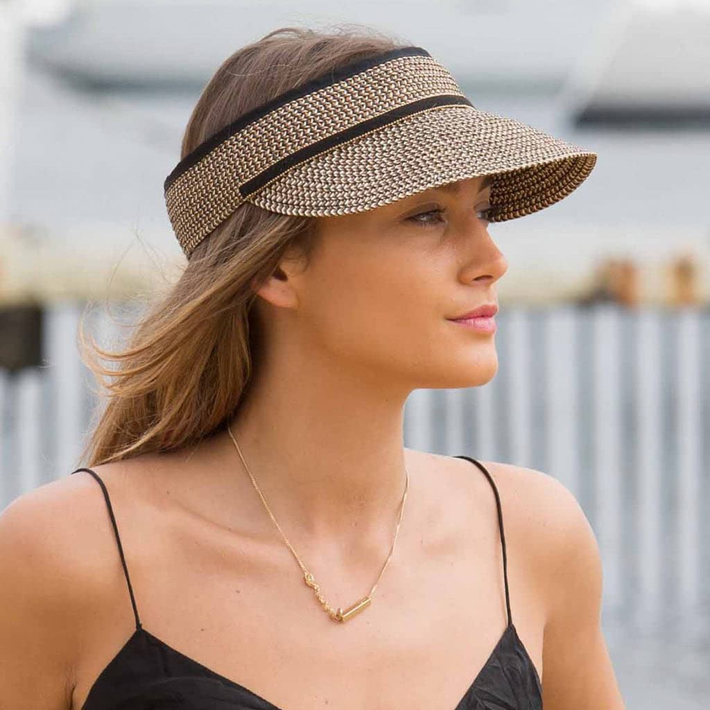 Bianca Visor Damen Sonnenblende mit 8cm Krempe Rollbar mit Klettverschlüss - 6 Farben in Größe M/58cm
