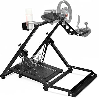 Dardoo Foldable Racing Simulator Stand Adjustable Cockpit Compatible with Logitech G29 G920, for Thrustmaster T300RS GT, for Fanatec, NOT Included Wheel Pedal Handbrake and Shifter
