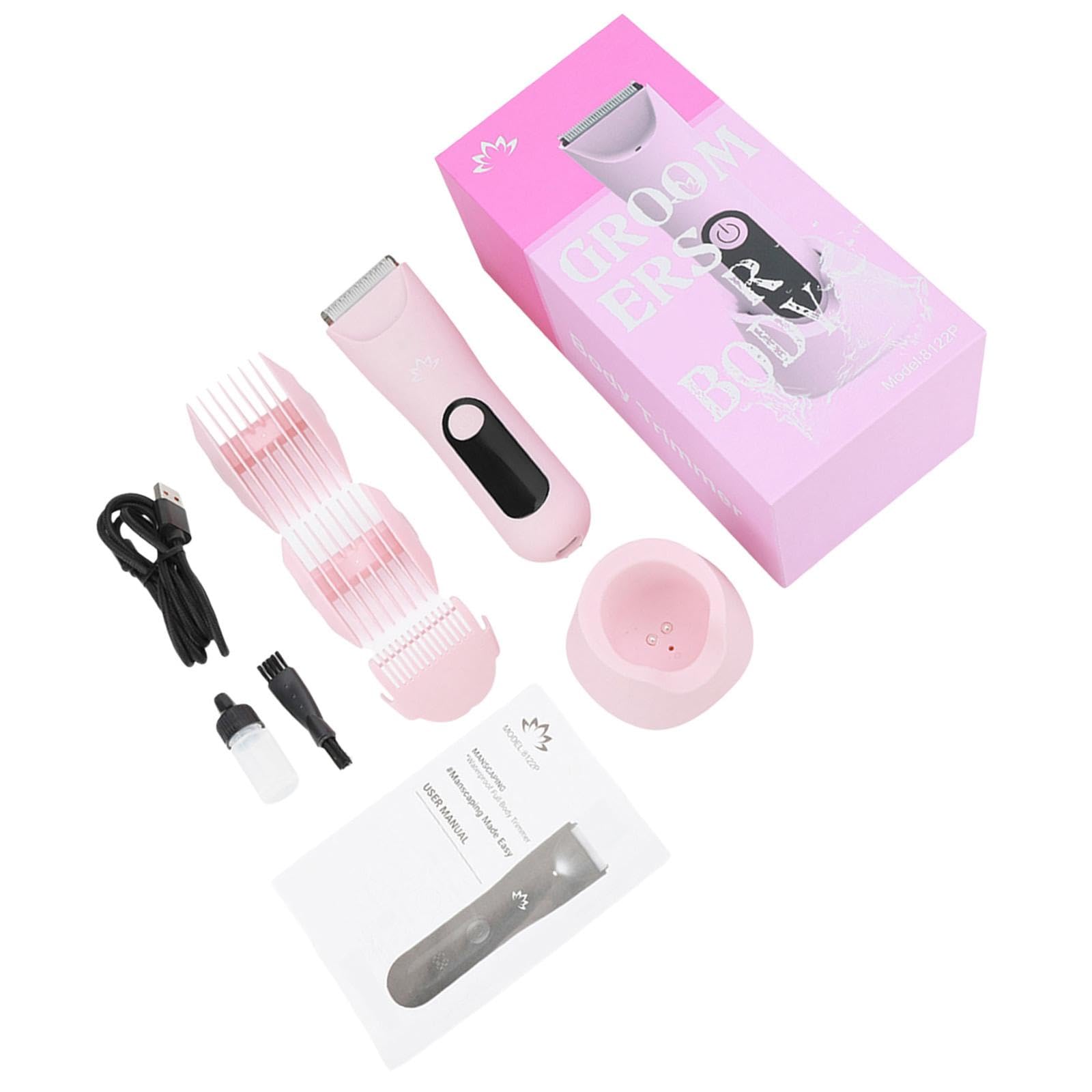 Afeitadora corporal unisex en húmedo y seco con cabezal de cerámica, base recargable por USB, para piel suave, afeitadora húmeda y seca