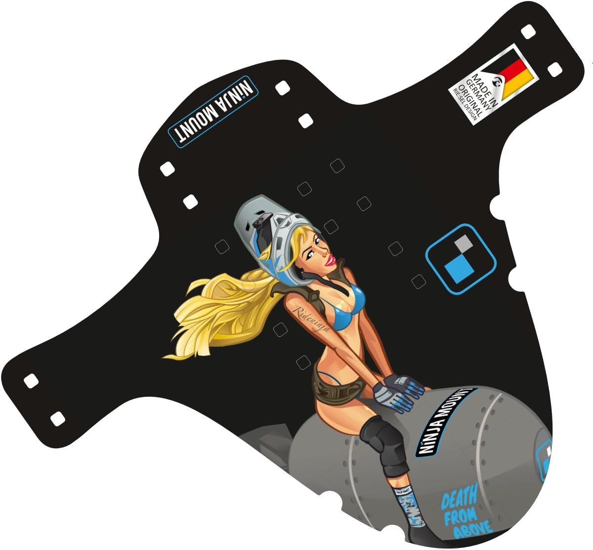 Mudguard by NINJA MOUNT | mountainbike mudguard | splash guard | black | motive: Death from Above