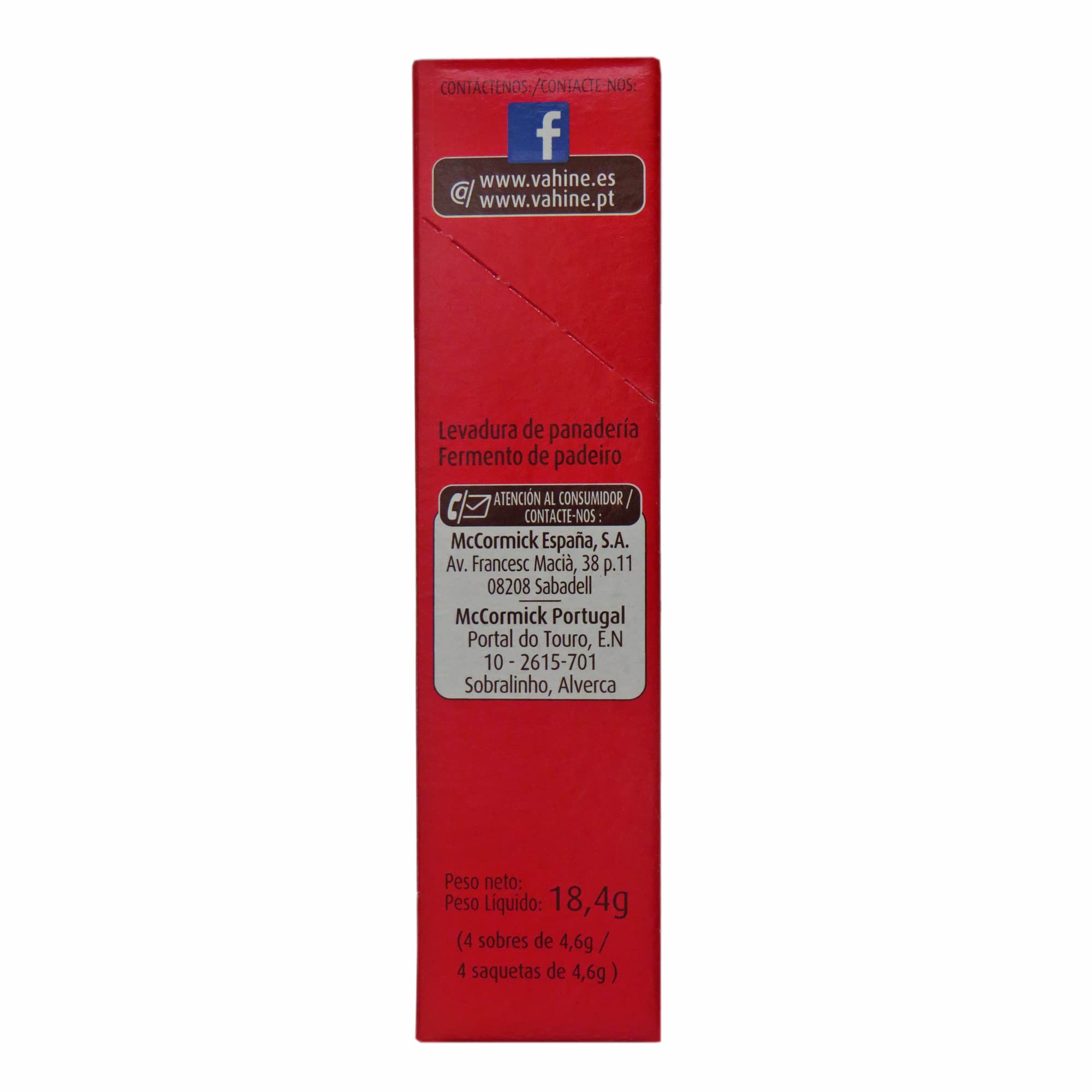 Levadura de Panadería Super Rápida VAHINE 18,4g para Pan, Bollos, Pizza
