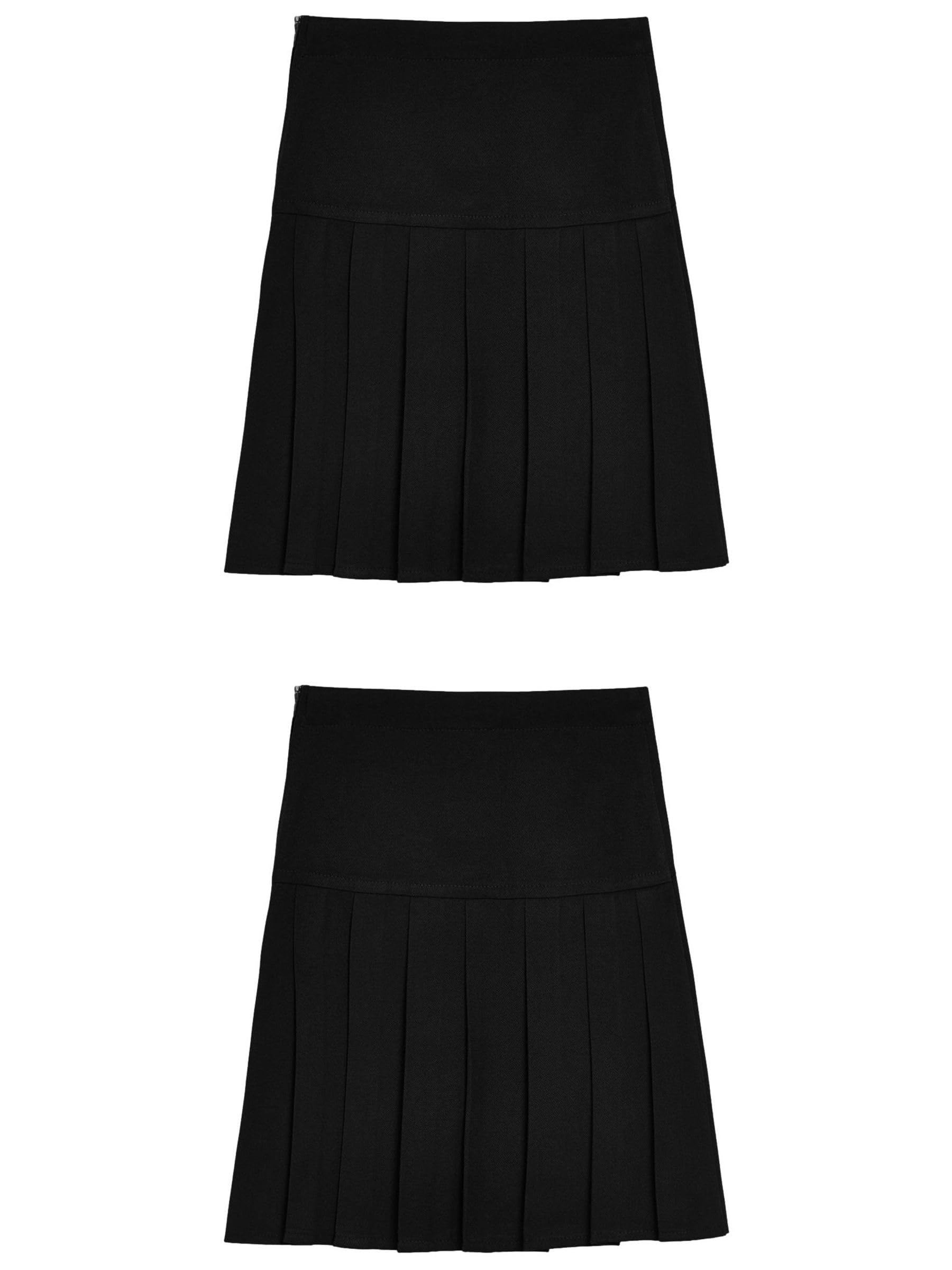 NEXT Niñas Pack de 2 Faldas Escolares de Tablas con Cintura Slim Negro 16 Años