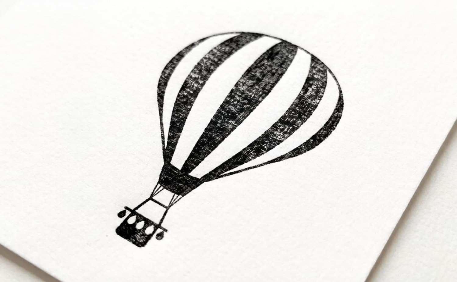 Seasonstorm 1.6-inch Self-Inking Craft Stamp - Vintage Hot Air Balloon for Scrapbooking, Journal & Card Making image 2