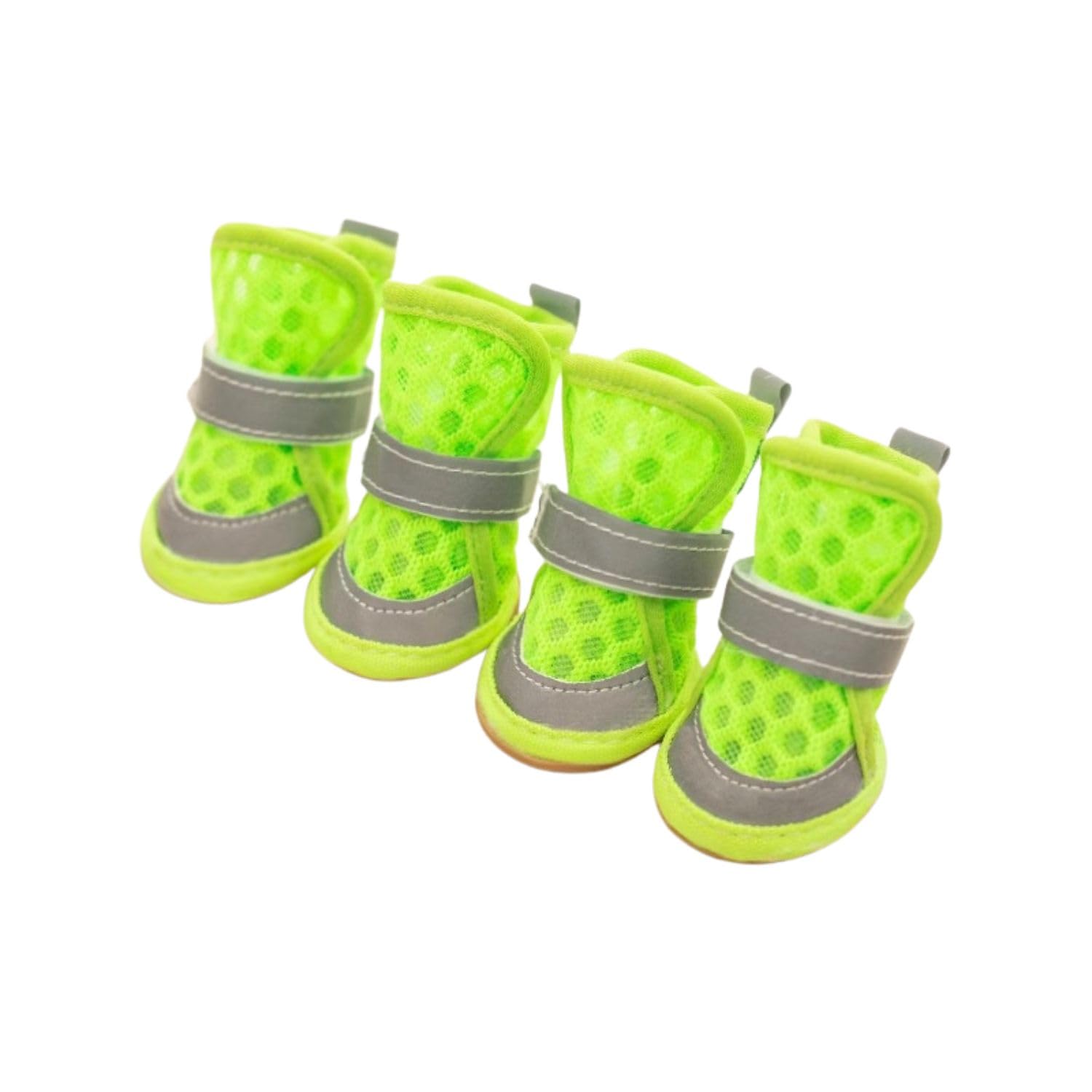 MeiAOBest Dog Summer Mesh Shoes,Breathable Reflective Dog Non-Slip Boots Pet Paw Protection Cover Anti-Licking Walking Footwear for Small Medium Dogs_1#(Green)