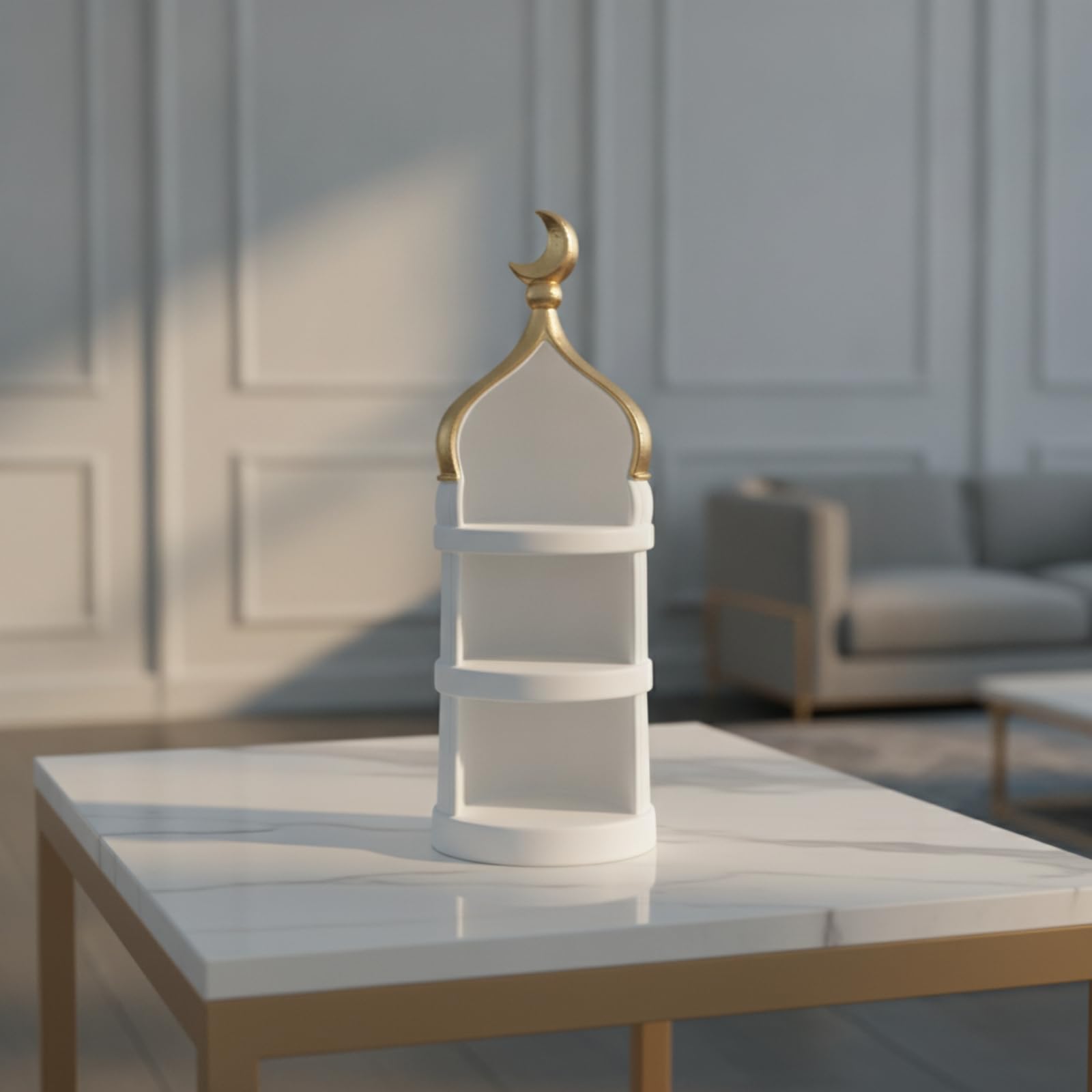 Sharplace Golden Teelichthalter mit Mondsichel, Style to 3