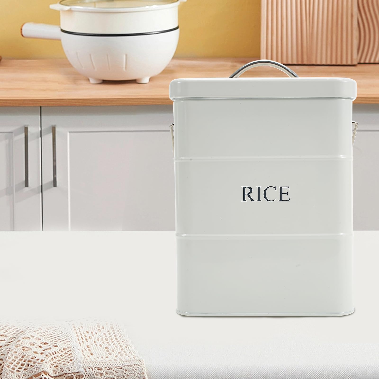 Aazon.co: LUGBING Rice Dispenser, Airtight Food Dispenser With Easuring Cup, Large Dry Rice