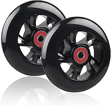 DBREAKS 2 x Scooter Wheels 100 mm, Replacement Wheels for Scooter 100 mm, Scooter Wheels, Stunt Scooter Wheels, with ABEC 9 Bearings, Unisex Adult (Black)