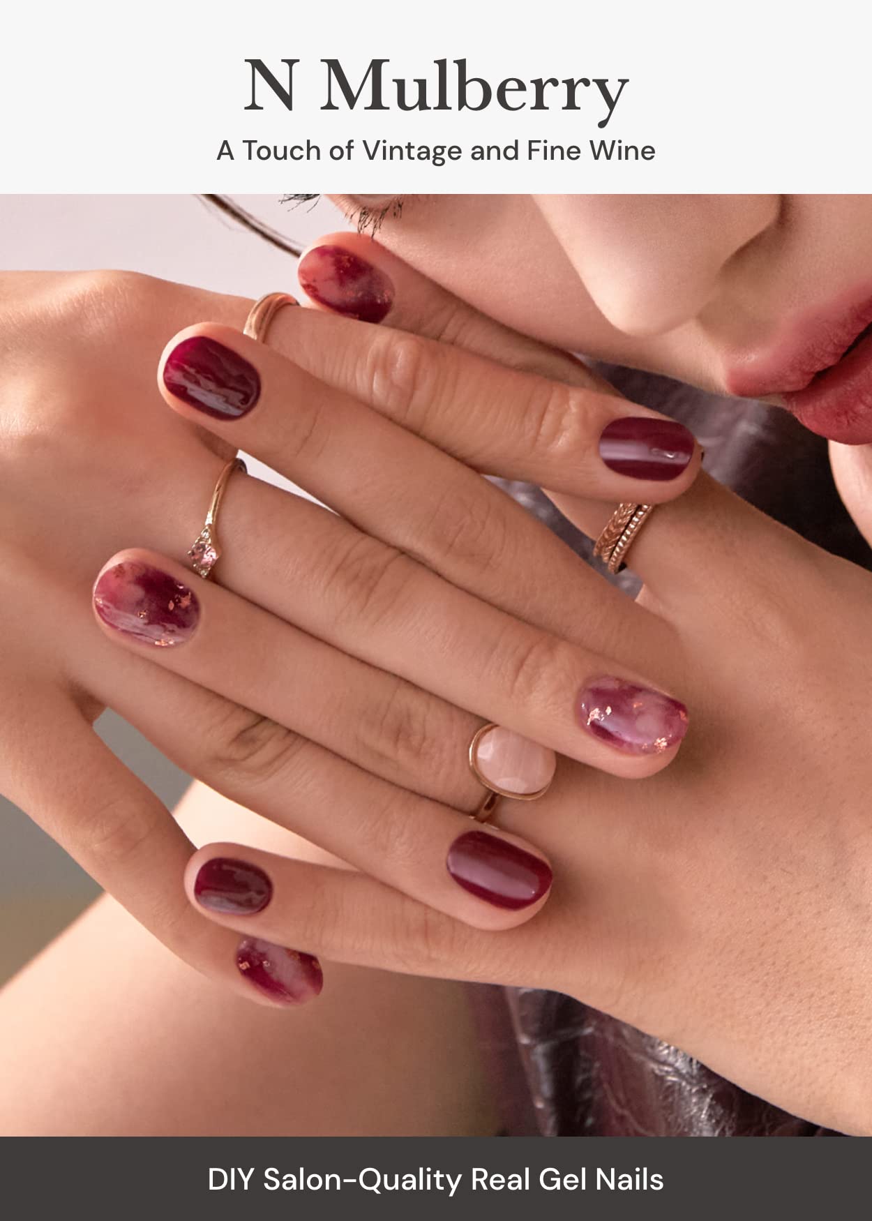 ohora Semi Cured Gel Nail Strips (N Mulberry), Works with Any UV Nail Lamps, Salon-Quality, Long Lasting - Image 2
