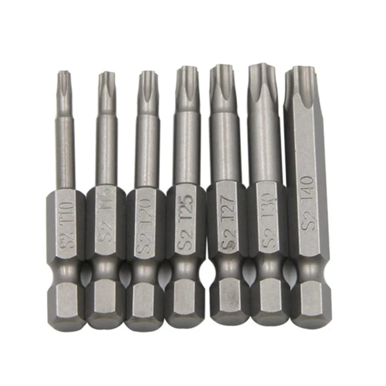 7 pc 50mm 1/4 "embout de tournevis à tige hexagonale cinq points pour tournevis magnétique foret T10/T15/T20/T25/T27/T30/T40
