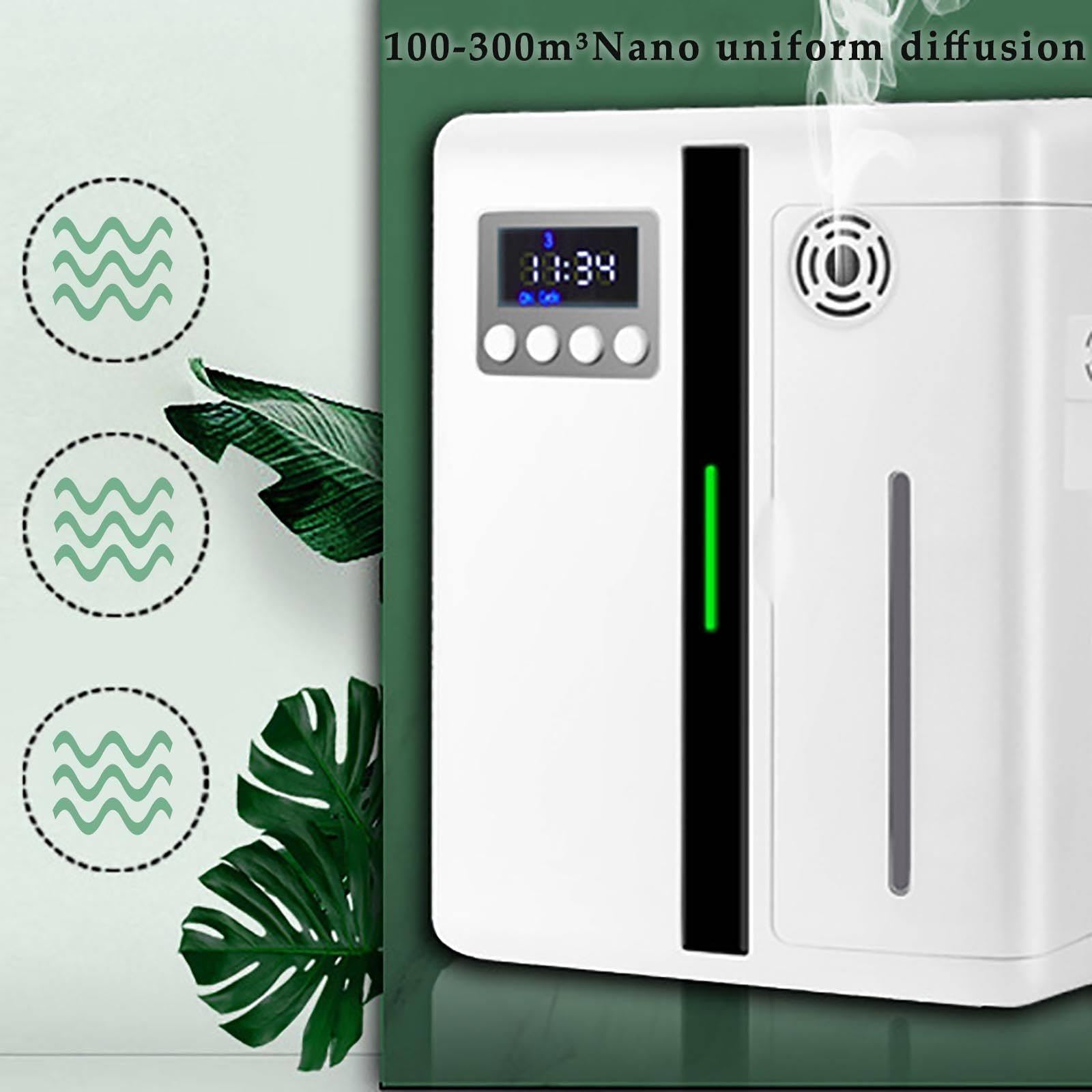 Dyfuzor zapachowy, 200 ml dyfuzor do aromaterapii Bluetooth do domu, inteligentny dyfuzor zapachowy, technologia nebulizacji, obszar zadaszony 300 m³, do domowego biura, hotelu, czarny