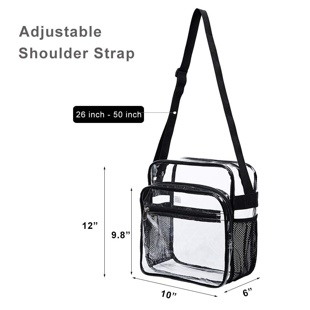 Bolso transparente aprobado por estadio con correa ajustable para conciertos