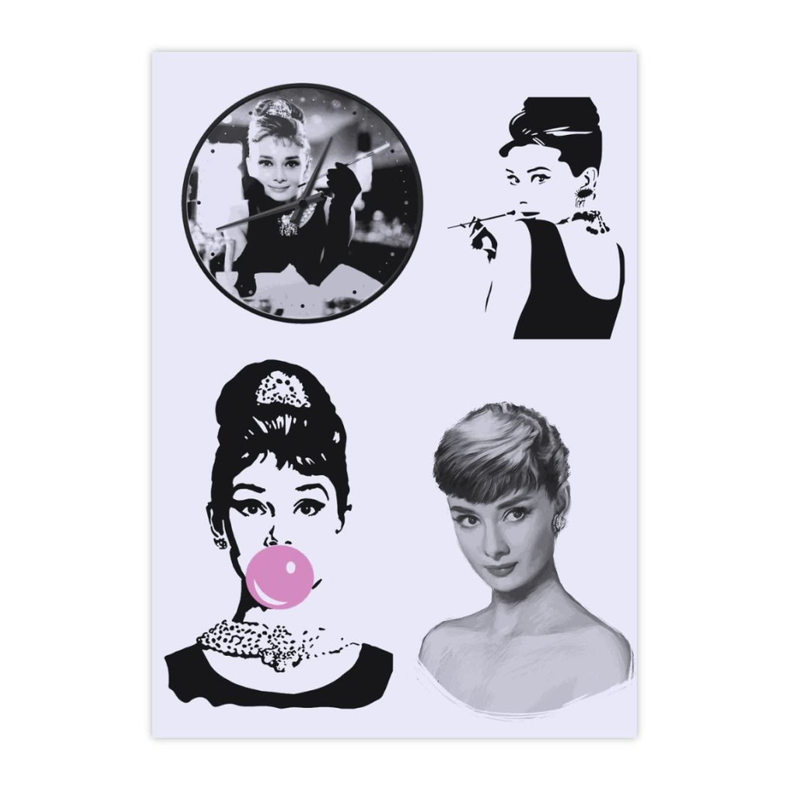 Amazon.co.jp: 防水ステッカーセット オードリー・ヘップバーン Audrey