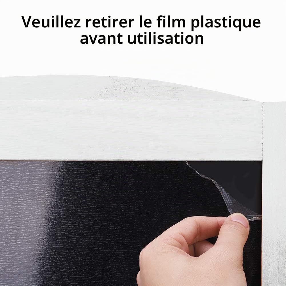 unho Panneau Publicitaire Extétieur 90x42.5cm, Tableau Noir Sur Pied Magnétique en Bois Avec 2 Aimants et 2 Chiffons, Chevalet Ardoise Trottoir pour Restaurant Café Bar Bistrot (Gris)