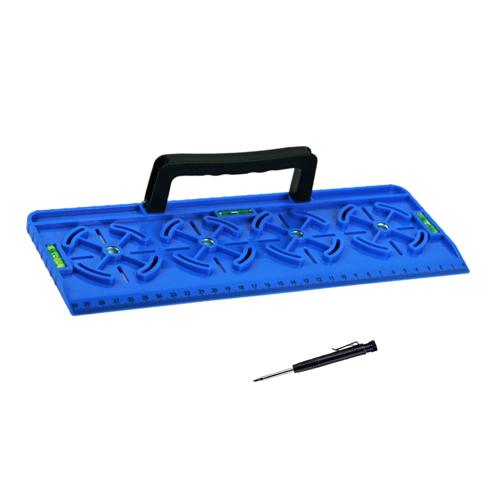 Aqvjd Blue Sturdy Abs Drilling Guide With Easy Grip Handle And Clear Positioning Marks For Installers Multi Size Hole Hit Guide