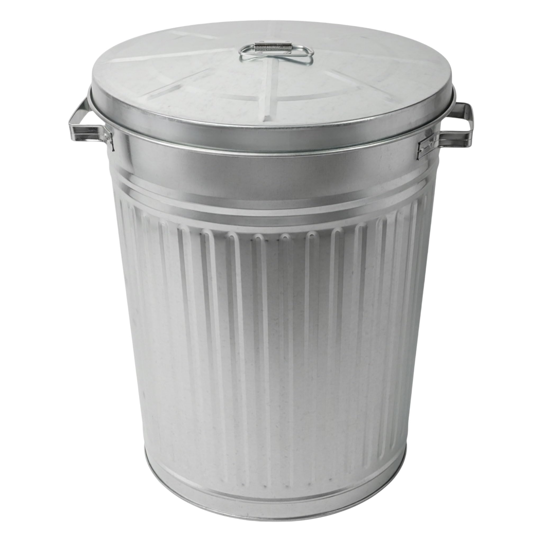 Spetebo Outdoor Mülleimer – Zink Abfalleimer mit Deckel, 55 Liter, Metall