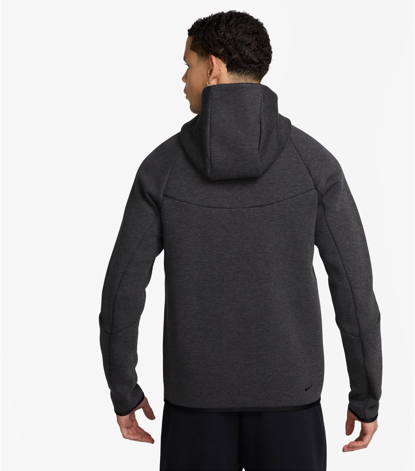 Nike Tech Men's Fleece Windrunner Full-Zip Jacket (Black Heather/Black)