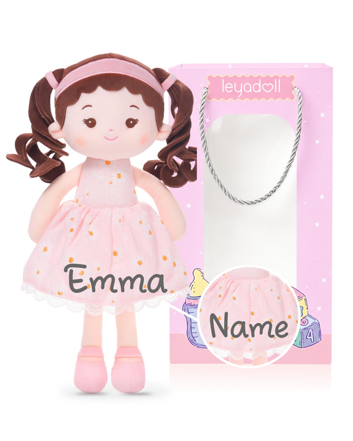LeyaDoll Personalized Soft Boy Baby Doll 12'',Rag Doll for 1 Year Old Gift