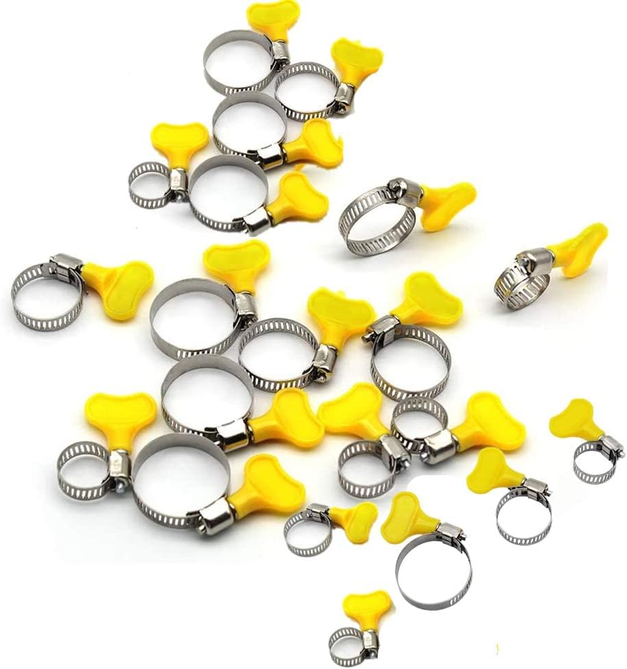 21 Pcs Thumb Screw Hose Clamp Securing Clip Hose Clamp Stainless Steel