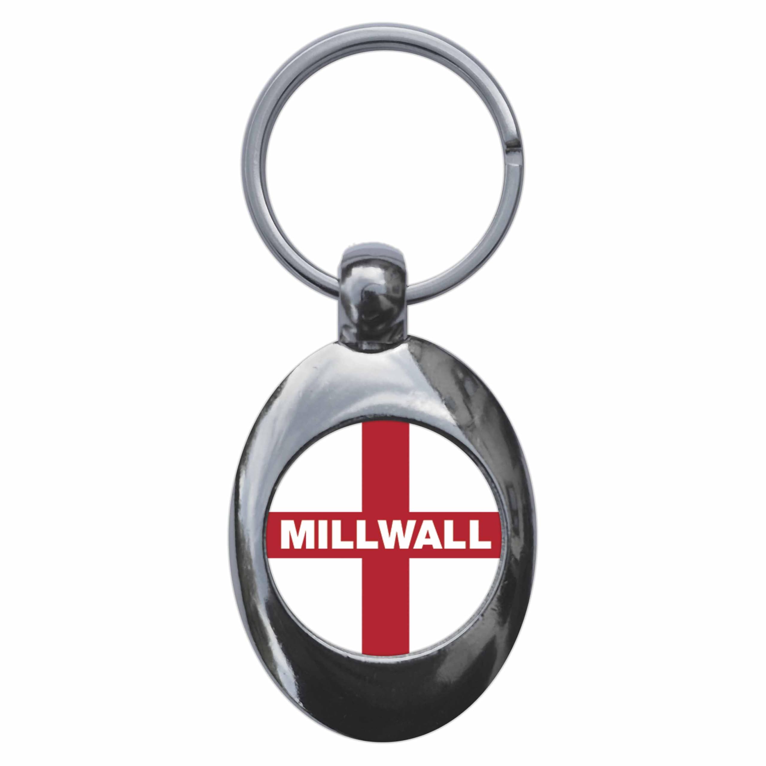 Ozorath Millwall England Flag Keyring Keychain With Trolley Coin