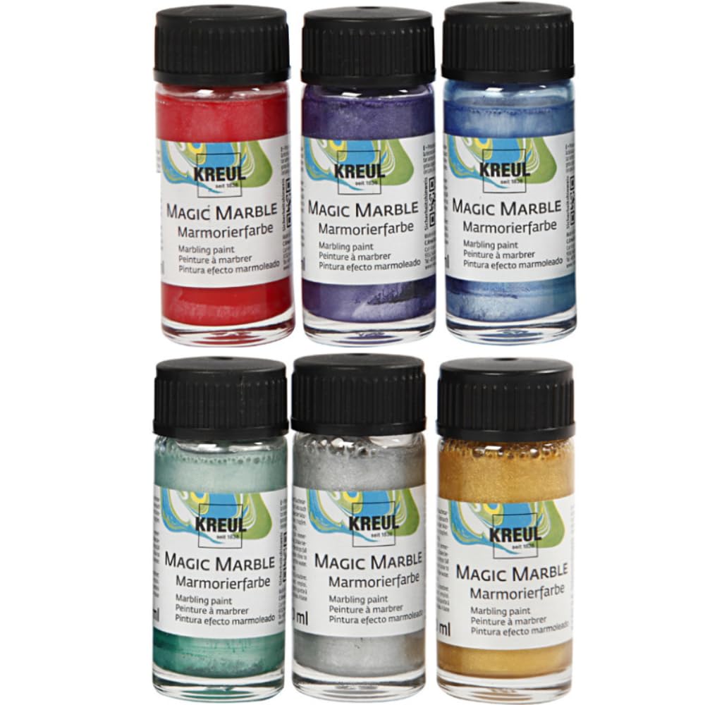 Crafty Capers Set of 6 Marbling Inks for Crafts - Metallic Colours