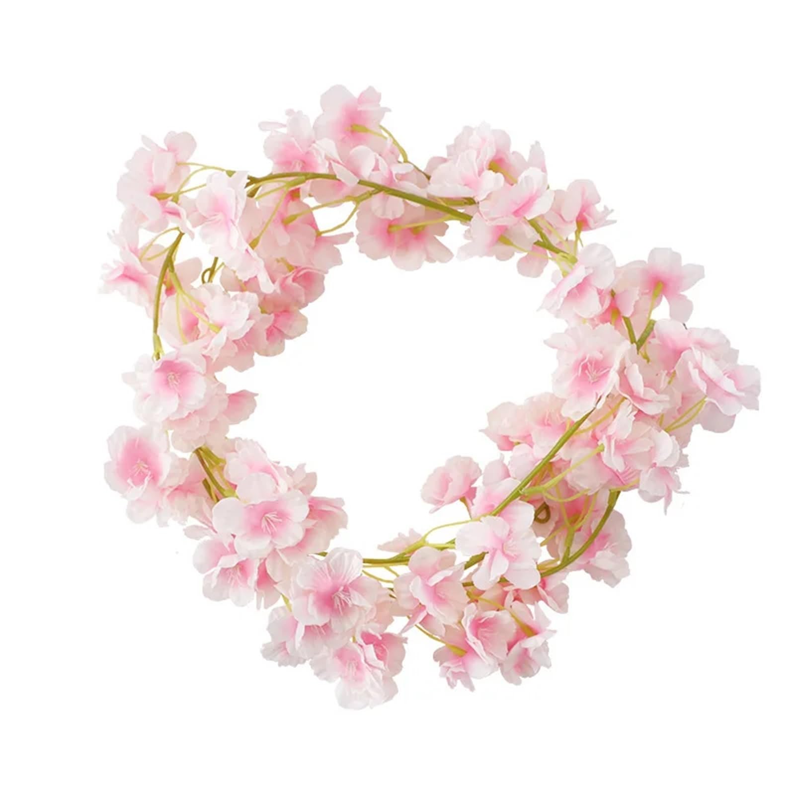 LXLAEOANG Artificial Flowers Artificial Cherry Blossom Vines Silk Flower Garland Vine For Outdoor Garden Arch Decor Home Wedding Christmas Decoration Rattan
