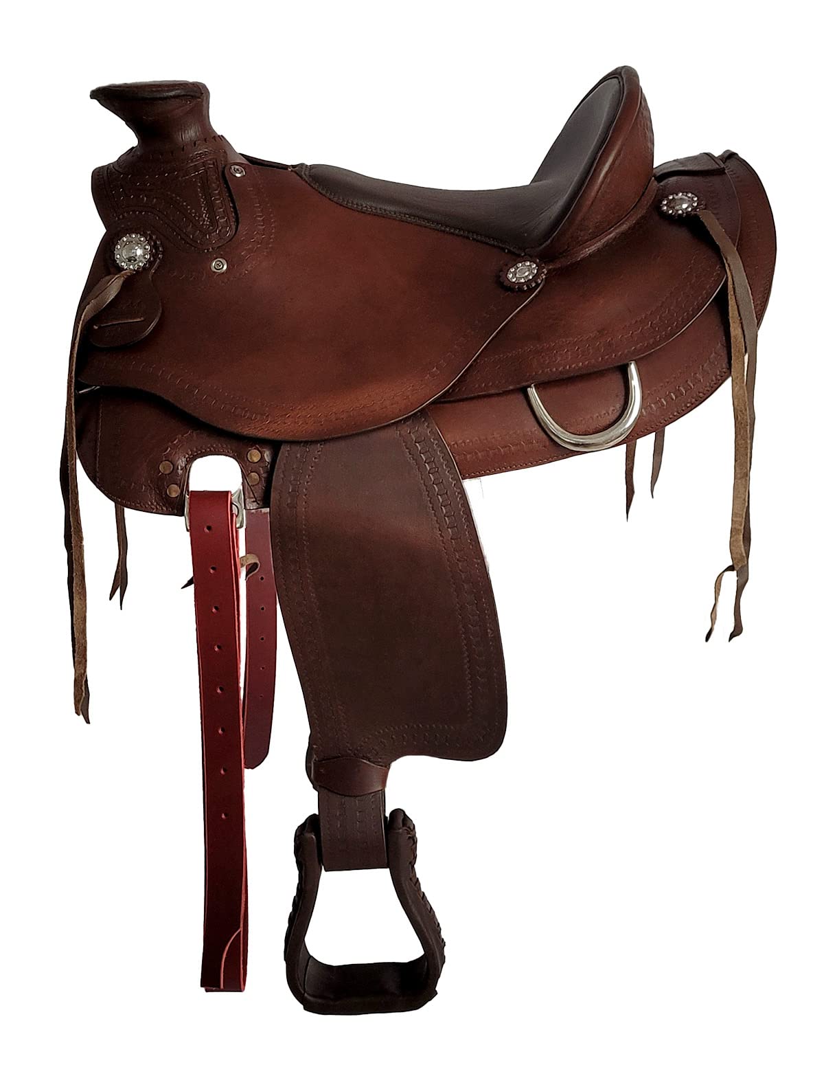 A&M Reitsport Westernsattel Kuba aus Büffelleder hoher Qualität Neu Roping Sattel, Größe:17 Zoll