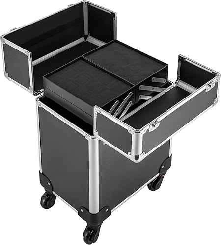 Miniatura 5 de Cosméticos Maquillaje Belleza Salón de uñas Peluquería Trolley Case para peluquería Maquillaje Nail Tech Salon con llaves Ruedas giratorias Carrito
