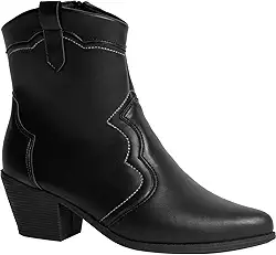 Bota Feminina Western Texana Confortável Country Cano Curto