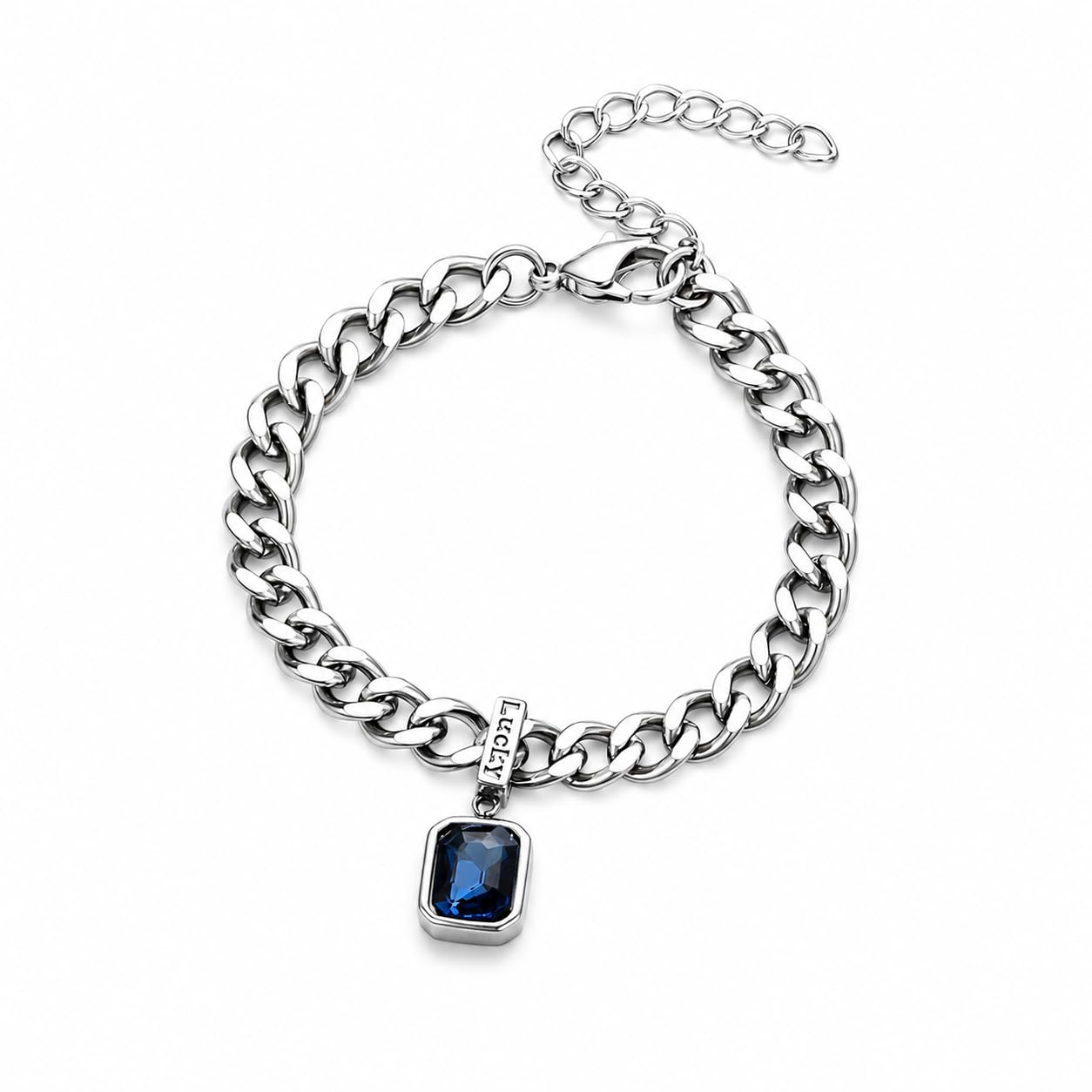 salty alpha Sapphire Crest Chain Bracelet for Men | Hand Band for Boys | Fancy & Stylish Mens Accessories | Aesthetic Jewellery | Engagement, Birthday & Everyday Wear-picture-17