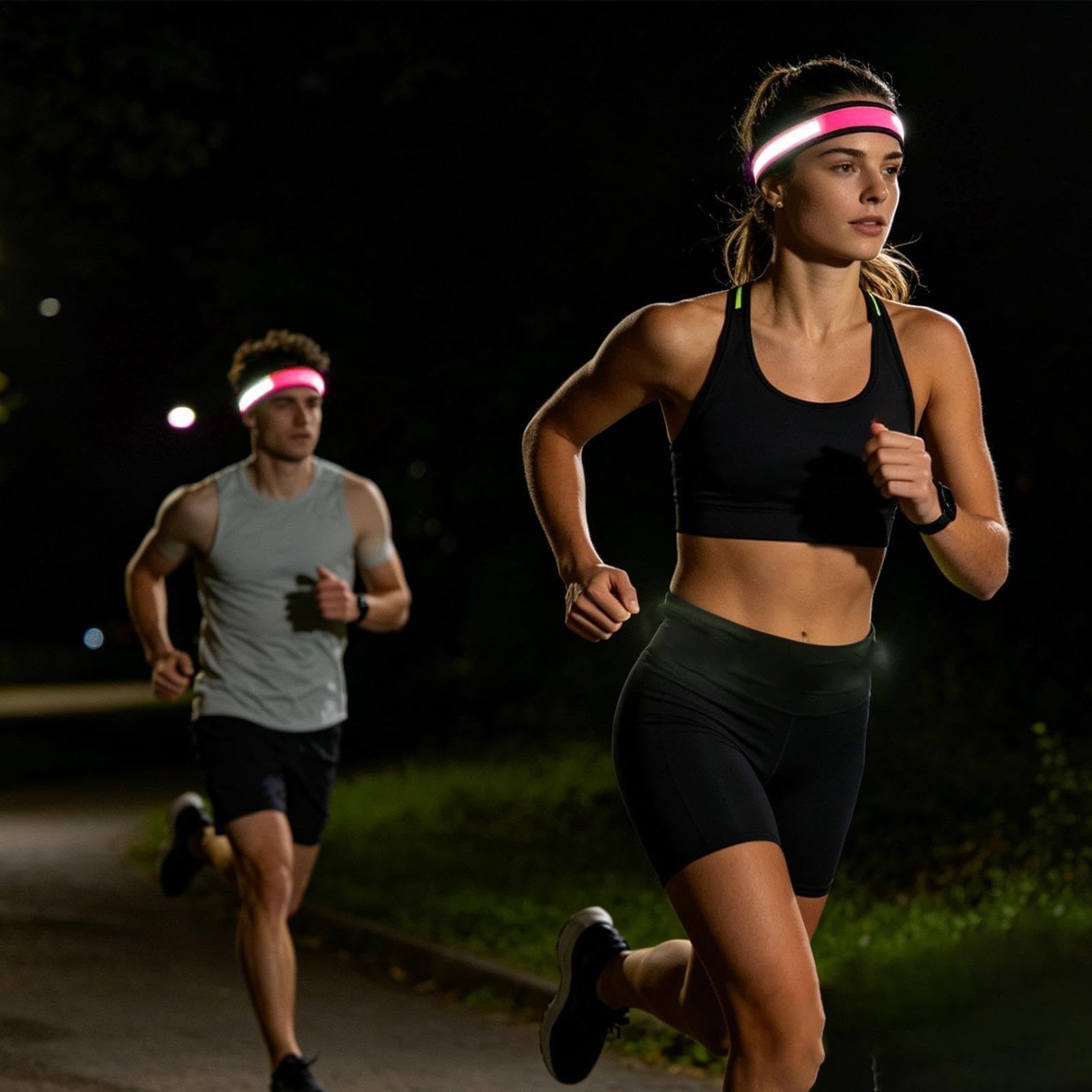 Bandeau de course à pied, antidérapant, séchage rapide, bandeau réfléchissant pour gym, fitness, plein air, cyclisme de nuit, marche, jogging, basket-ball, tennis