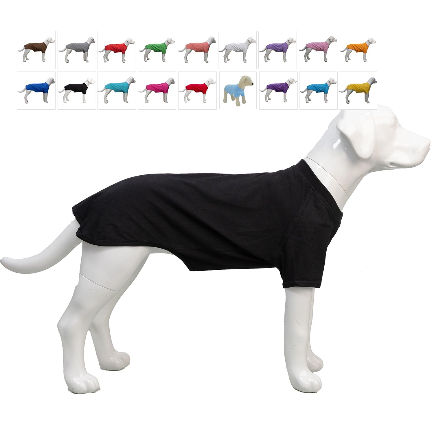 Lovelonglong Pet Clothing Dog Costumes Basic Blank T-Shirt Tee Shirts for Medium Dogs White XXL