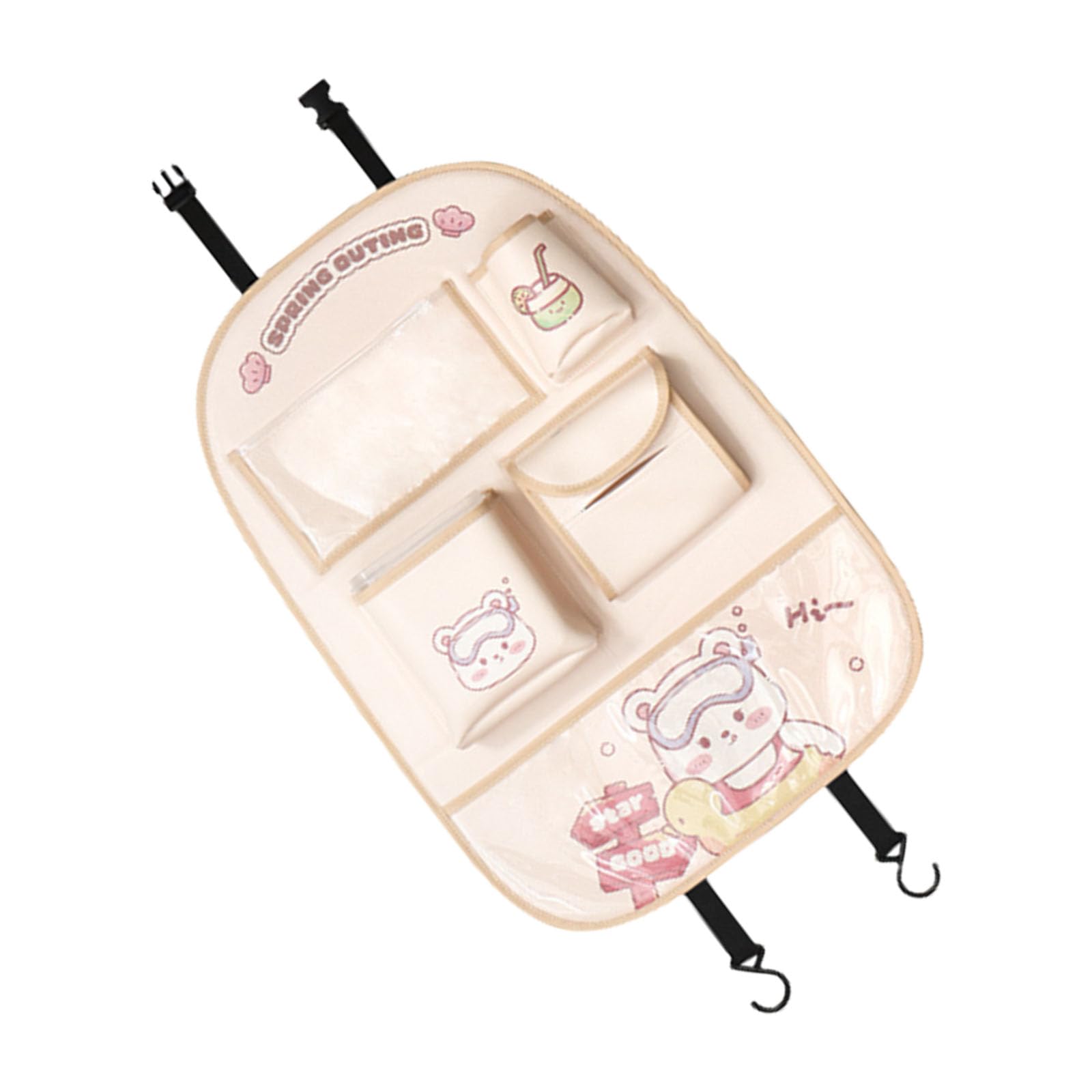 pumpumlia Cartoon Pattern Back Pocket Multifunctional Backseat Pocket Back Organizers Multiple Compartment Storage Bag Vehicle Backrest Bag