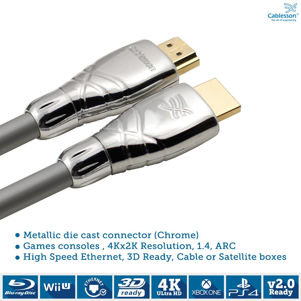 Maestro 5m / 5 metres High Speed HDMI Cable with Ethernet (Version 1.4, Sky HD, Virgin HD, 3D Ready with Audio Return and Ethernet Channel) - 1.4a Version, 21.6 Gbps
